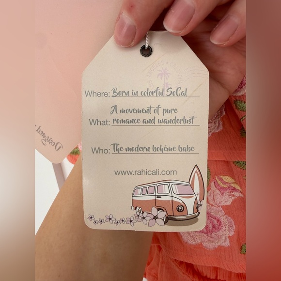 Boho Embroidered Ruffle Peasant Top Tassel Blouse NWT - Picture 4 of 5